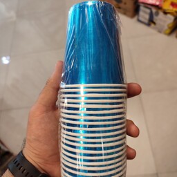 لیوان یکبار مصرف طرح متالایز رنگ آبی