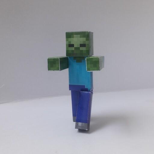 فیگور مقوایی شخصیت ماین کرافت. شخصیت زامبی. Minecraft Zombie Figure