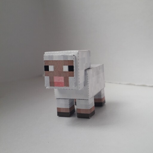 فیگور مقوایی آماده حیوانات ماین کرافت. فیگور گوسفند ماین کرافت. Minecraft animal figure. Sheep figure. 