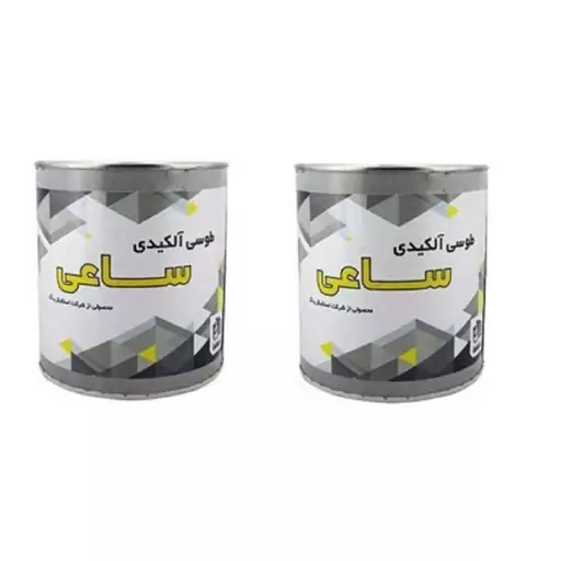 رنگ طوسی آلکیدی ساعی حجم 1 لیتر مدل T-1 (بسته 2 عددی)