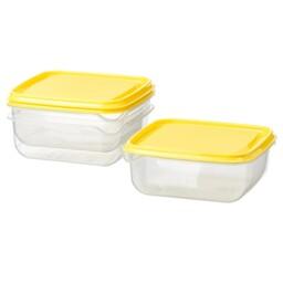 ظرف غذای ایکیا به رنگ زرد و شفاف، 3پک، 0.6 لیتر، مدل      PRUTA  FOOD CONTAINER. 3 PACK