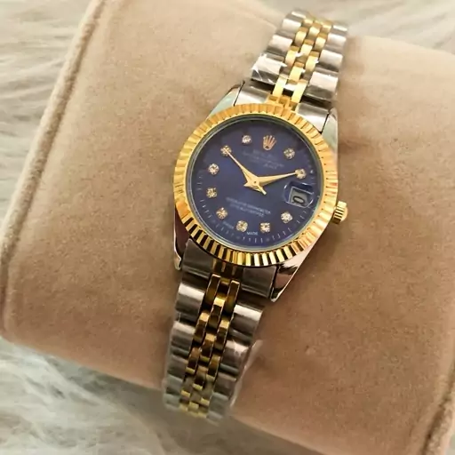 ساعت مچی زنانه بند استیل شیشه تلسکوپی رولکس دیت جاست دارای 6 ماه گارانتی موتور ROLEX DATEJUST