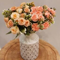گلدان با دسته گل رُز ریز زیبا 