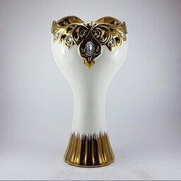 گلدان بزرگ سرامیک طلایی یونیک کد 1689
