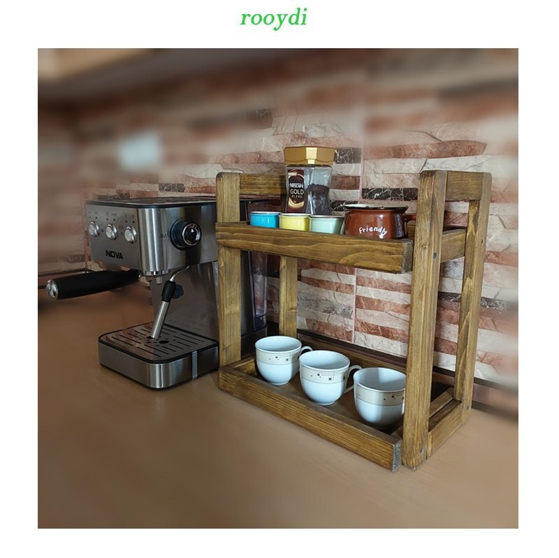 استند آشپزخانه چوب روس در دو رنگ قهویی و عسلی مدل stk2