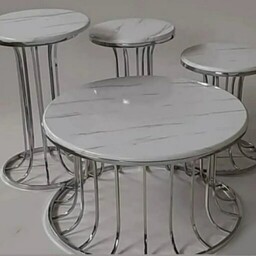 میز جلو مبلی میز  عسلی میز جلو مبلی مدل ستونی گرد میز فلزی ابکاری شده میز  مدرن شیک پذیرایی رویه وکیوم
