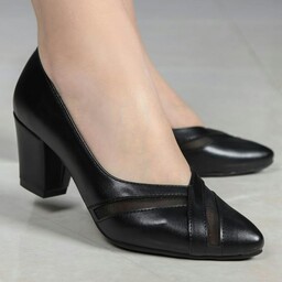 کفش زنانه پاشنه 5سانت جدید،رویه ترکیبی تور
