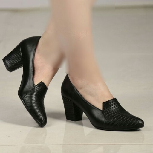 کفش زنانه پاشنه 5سانت جدید،رویه چرم صنعتی