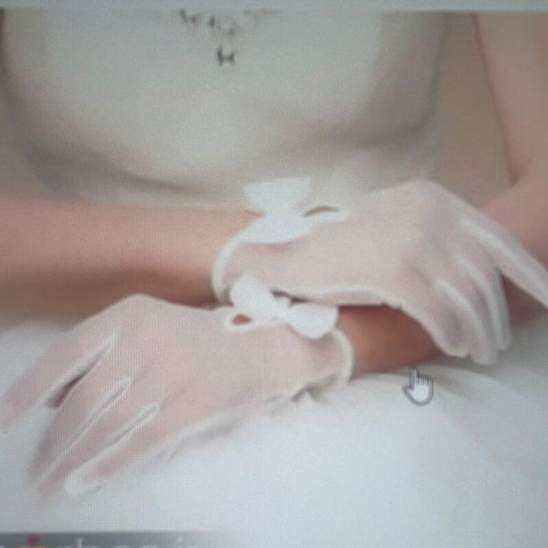 دستکش عروس  توری سفید عروس کوتاه 