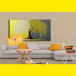 تابلوی نقاشی دکوراتیو روی بوم،مدل شکوفه های زرد(البته با هر رنگی قابل سفارشه)،کار فانتزی مناسب دکوراسیون