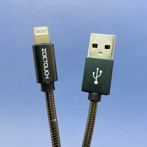 کابل شارژ آیفون روکش فلزی فنری 1 متری مدل Lightning cable ZOETOUCH