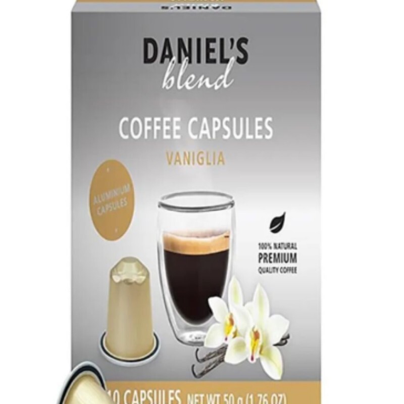 قهوه دنیل 10 عددی (vaniglia)وانیلی  در کپسول های آلمینیومی                       