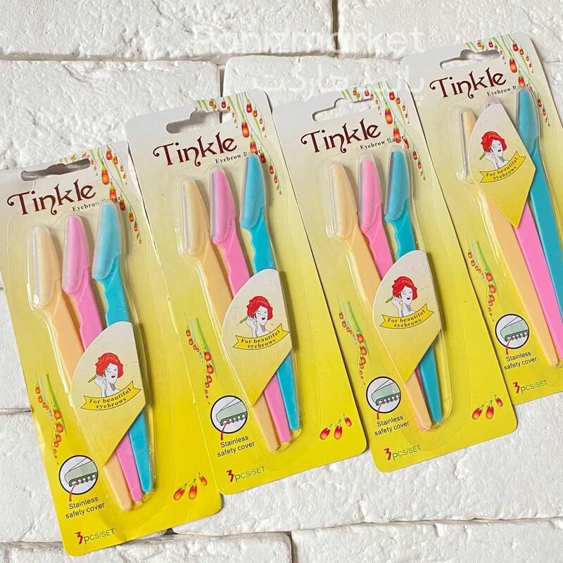 تیغ اصلاح ابرو TINKLE بسته 3 عددی تینکل (تیغ ها بدون دندانه)