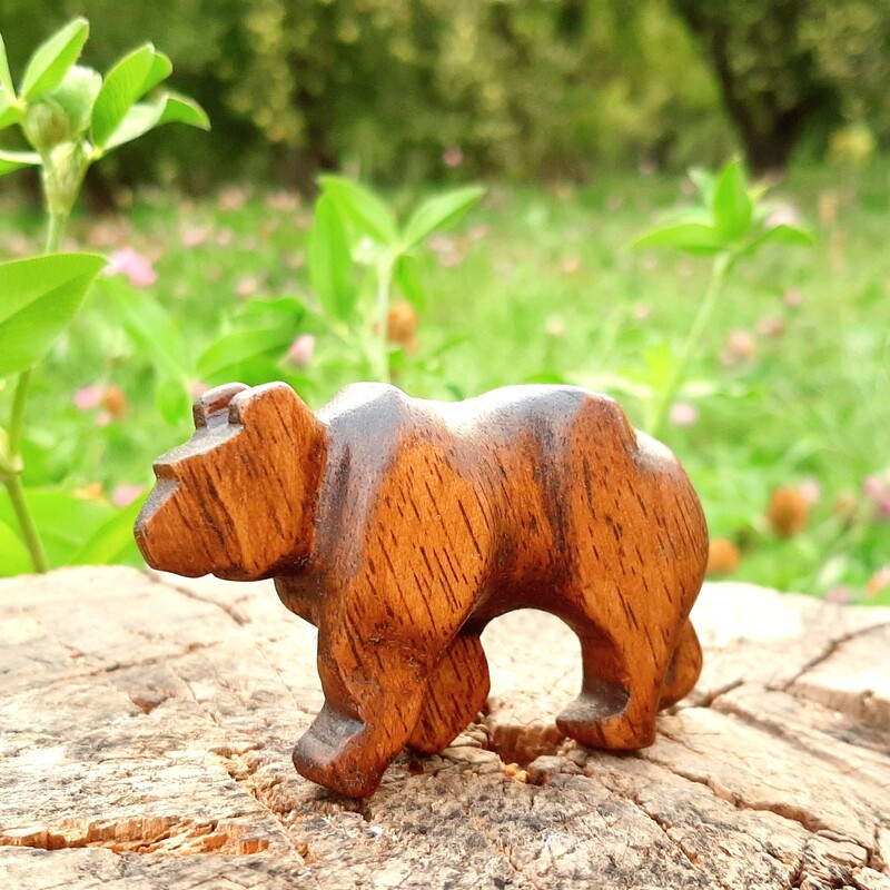 خرس چوبی دستساز 