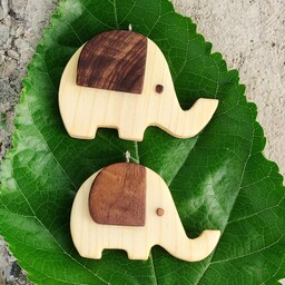 آویز کلید چوبی طرح فیل 