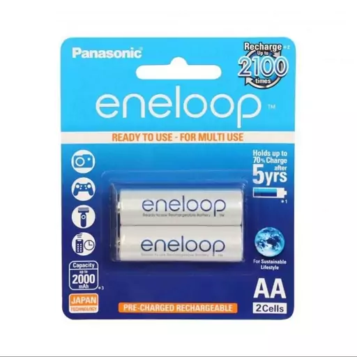 باتری قلمی قابل شارژ مدل eneloop BK-3MCCE2BT بسته دو عددی