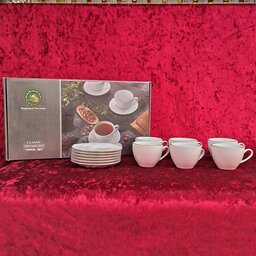 سرویس چای خوری 12 پارچه لب طلا ساخت چینی مقصود