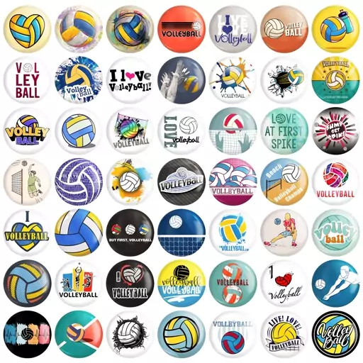 مگنت خندالو طرح والیبال Volleyball کد 105 مجموعه 50 عددی