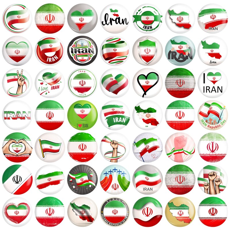 مگنت خندالو طرح پرچم ایران کد 60 مجموعه 50 عددی