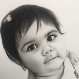 تابلو نقاشی سفارشی از چهره کودک سایز آ3