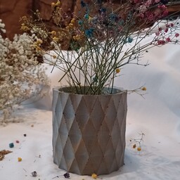 گلدان کوچک مدل حجمی، جنس سنگ مصنوعی، قابل سفارش بصورت عمده و تکی، ارتفاع 10سانت