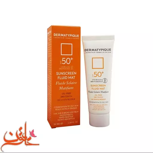 کرم ضد آفتاب بی رنگ پوست چرب درماتیپیک SPF50 حجم 50 میلی لیتر