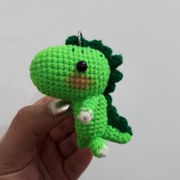 عروسک دایناسور سبز لپ گلی بافت عروسک بافتنی مناسب سرکلیدی آویزکیف آویزماشین جاسوئیچی                          