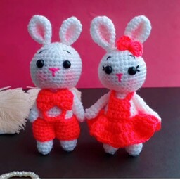 عروسک بافتنی خرگوش های بامزه  دختروپسر(قیمت  برای 2 عددمیباشد)                       