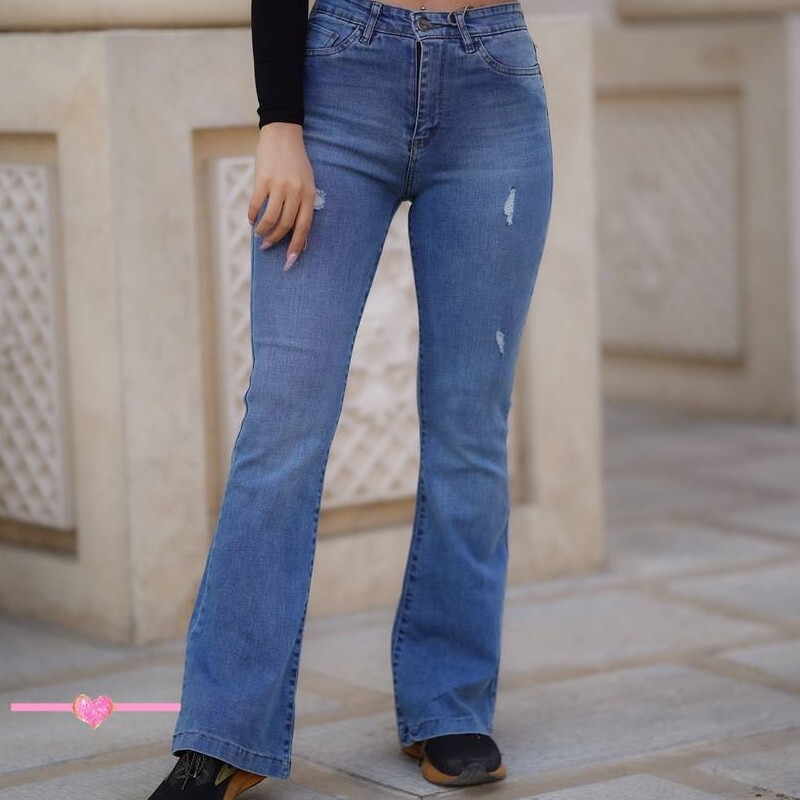 پارچه جین ترک فاق بلند استاندار سایز 38 تا 46