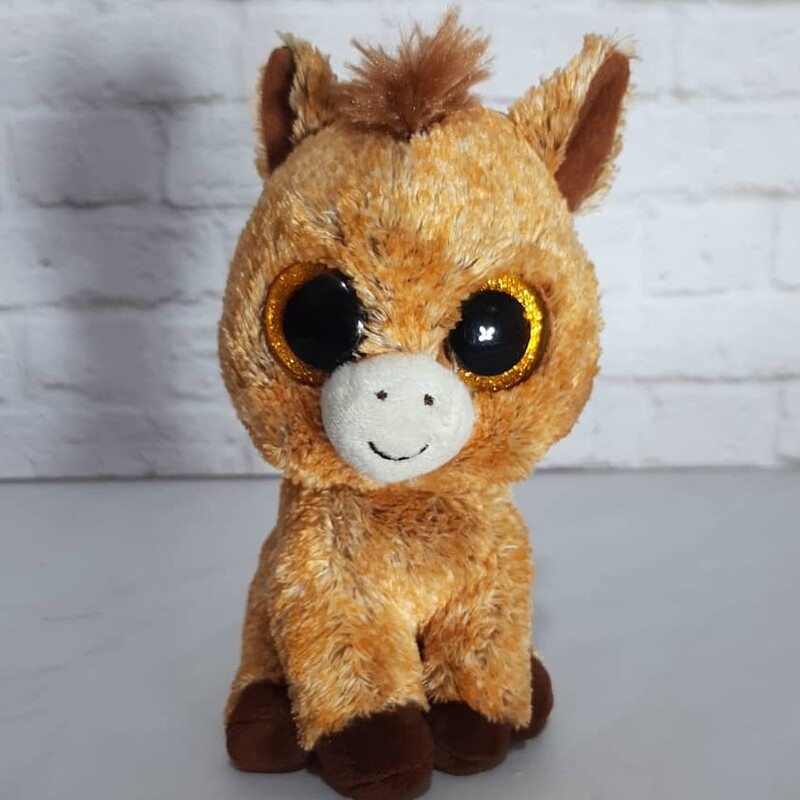 عروسک اسب چشم تیله ای از برند تی وای با طراحی متفاوت و 18 سانتی