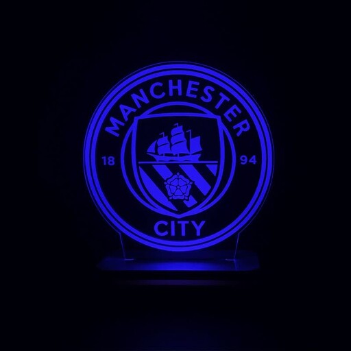 چراغ خواب کلید دار طرح لوگوی تیم فوتبال منچستر سیتی کد 1207 - LED کم مصرف 