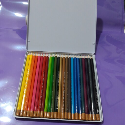 مداد رنگی 24 رنگ لاکپشت جعبه فلزی