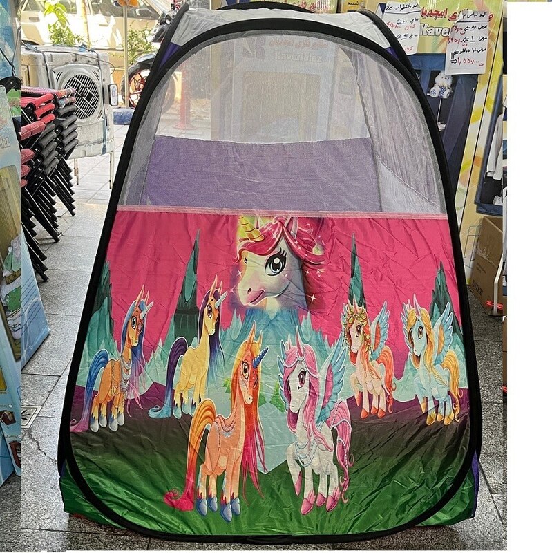 چادرکودک چادربازی خیمه دخترانه هدیه کادو سیسمونی طرح پونی اسب شاخدار ماگ کد5