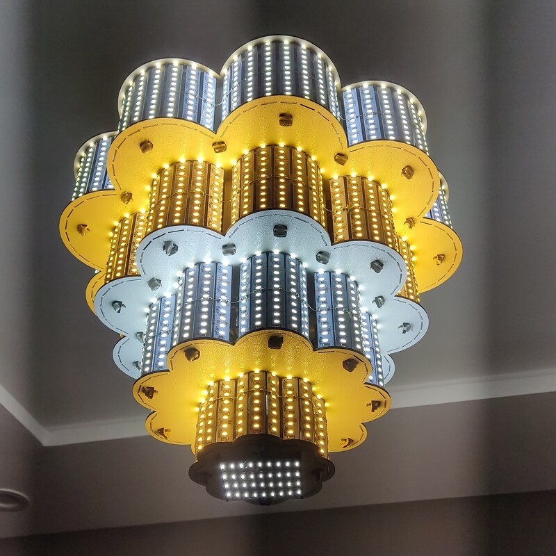 لامپ دست ساز لوستر 4 طبقه مدل گل