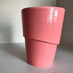 لیوان دستساز  بدون دسته مورب سرامیک لعاب رنگی 