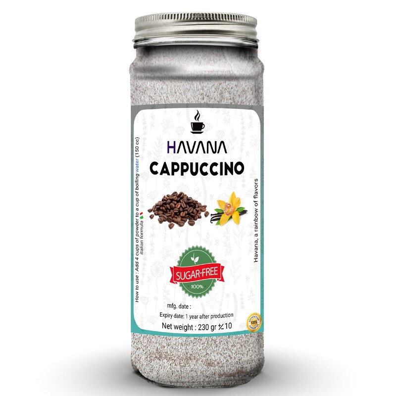 کاپوچینو  رژیمی هاوانا بدون شکر فاقد رنگ مصنوعی و مواد نگهدارنده