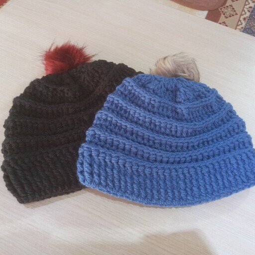 کلاه بافتنی پسرانه ومردانه  مناسب زمستان رنگ و سایز مطابق نظر مشتری