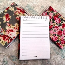 دفترچه یادداشت  10 در 14 سانت 50 برگ جلد پارچه ای دخترانه طرح گل گلی