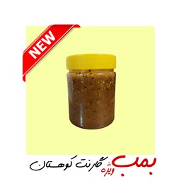 معجون  بمب ویژه گارنت کوهستان (راز  قوای بدن) عسل غنی شده با زعفران ،گیاهان دارویی ،ژل رویال و گرده گل  (250 گرمی) 