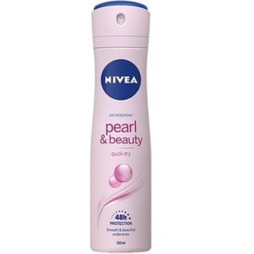 اسپری زنانه دئودورانت نیوا پرل اند بیوتی 48 ساعته حجم 150 میل ا Nivea pearl and beauty 48h deodorant spray for women 150