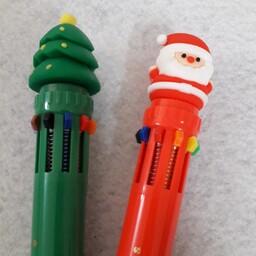 خودکار 10 رنگ فانتزی  کریسمس با سر خودکاری های جذاب شامل ده رنگ زیبا و کاربردی