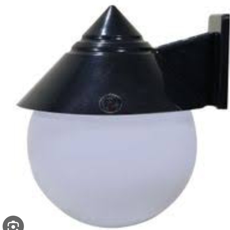  چراغ حبابی توپی وارونه مشکی برای  لامپ سایز12و15وات چراغ پارکی