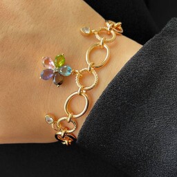 دستبند آویز دار برند ysx رنگ ثابت طول 19 سانت  آبکاری طلا