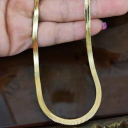 گردنبند زنجیر ماری استیل رنگ ثابت ترند طرح طلا بدلیجات اکسسوری زنانه کادو هدیه زیورآلات طلایی 
