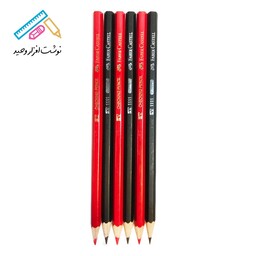 مداد مشکی و مداد قرمز فابر کاستل بسته 6 عددی