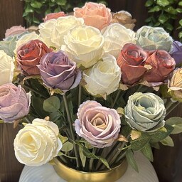 گل مصنوعی وادراتی درجه 1 مدل رز رنگی