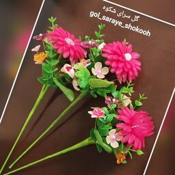 گل های کریستالی مارگاریت سرخابی، مجموعه 3 عددی گل های شاخه ای بسیار زیبا و خوشرنگ.