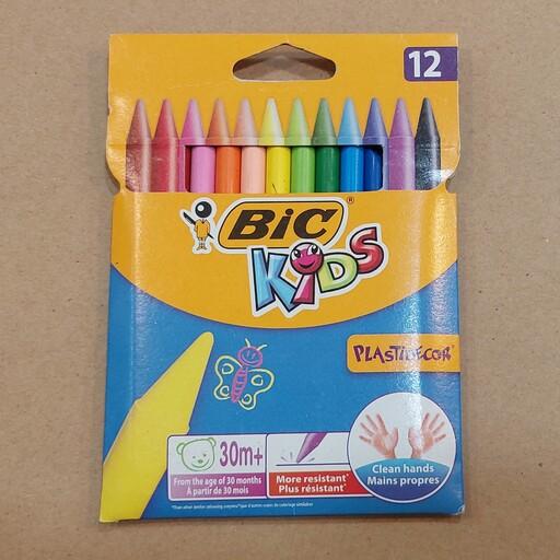 مداد شمعی 12 رنگ بیک