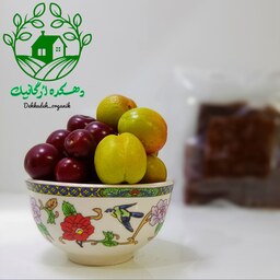 لواشک خانگی مخلوط گوجه سبز و آلبالوِ دهکده اُرگانیک (100گرمی)