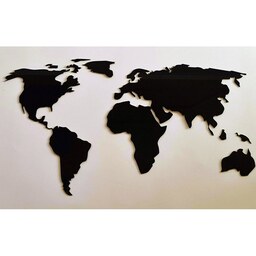 نقشه جهان-طرح برجسته دیواری-از جنس پلکسی مشکی براق-عرض 110